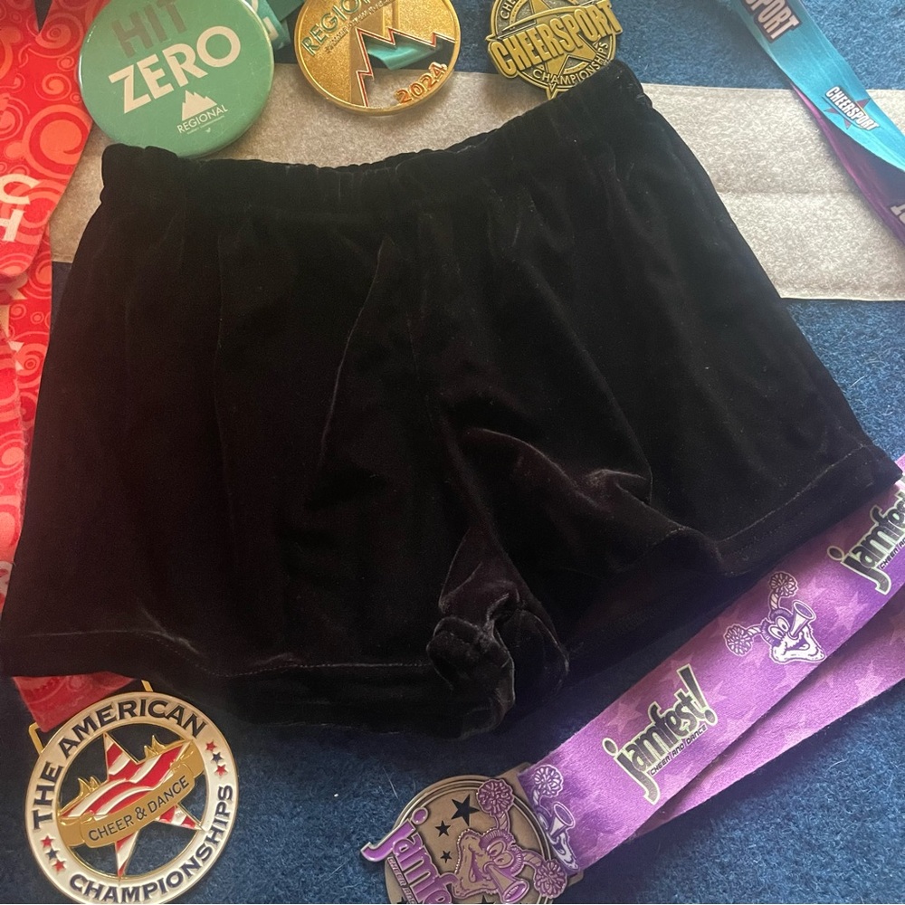 Black velour shorts